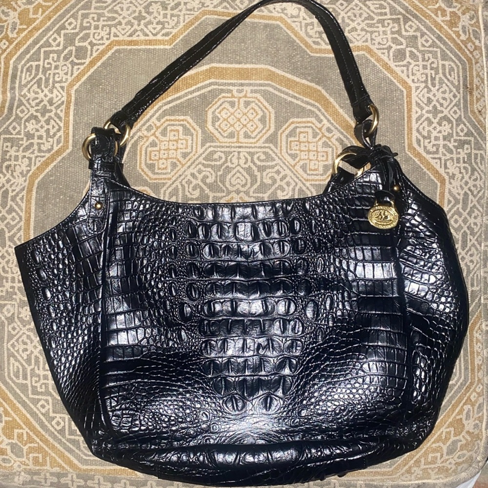 Like New Genuine Crocodile Brahmin Shoulder Bag.